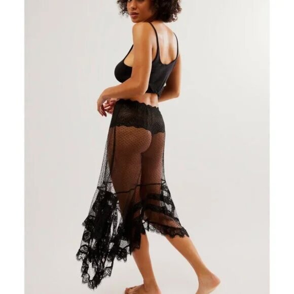 🆕 FREE PEOPLE NWT Afternoon Half Slip / Black - XS - Picture 3 of 5